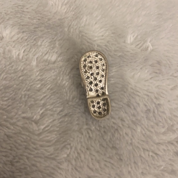 Sterling Silver Cubic Zirconia Flip Flop Charm - Picture 6 of 6